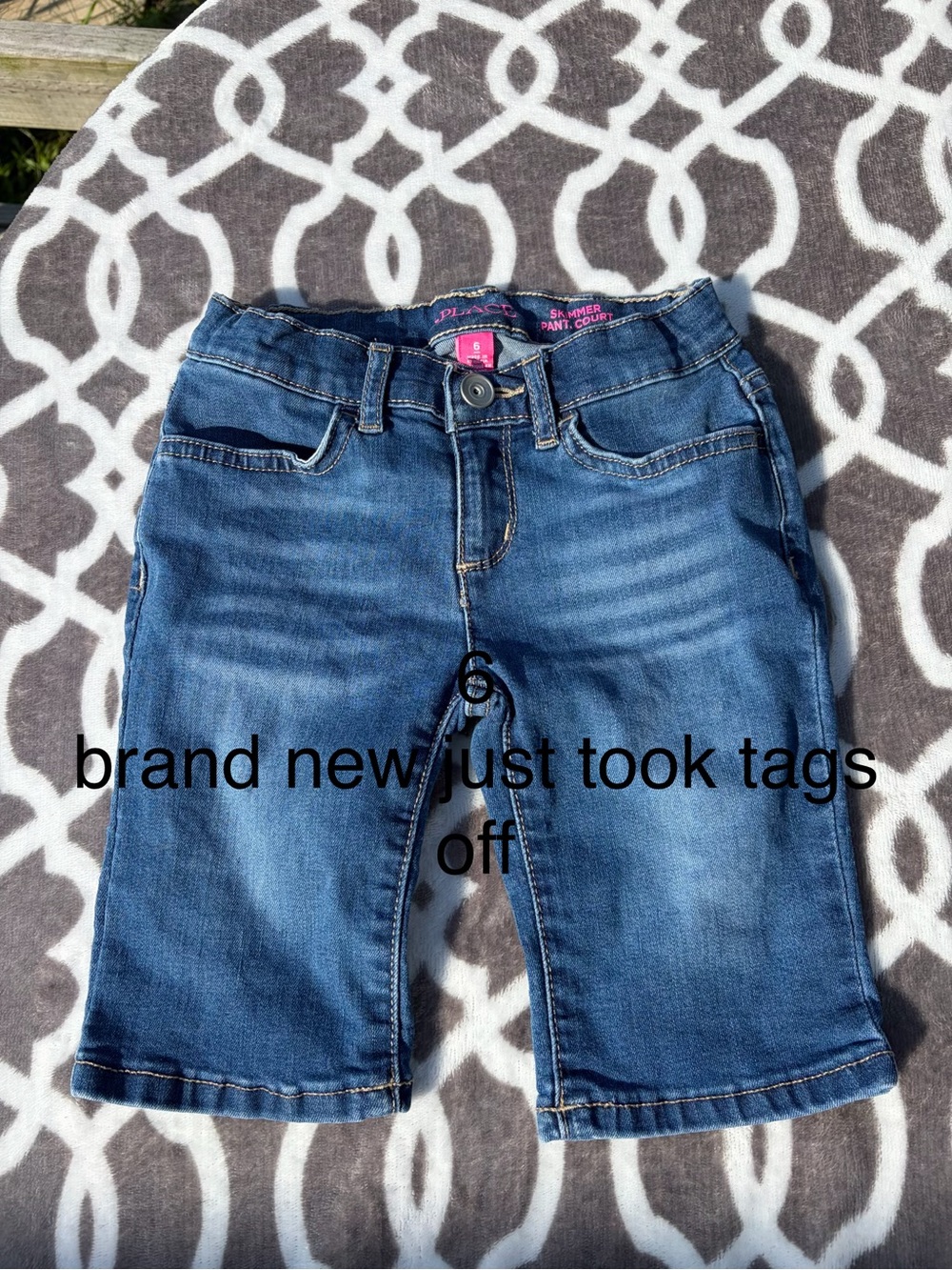 The Children's Place Girls Dark Blue Denim Shorts